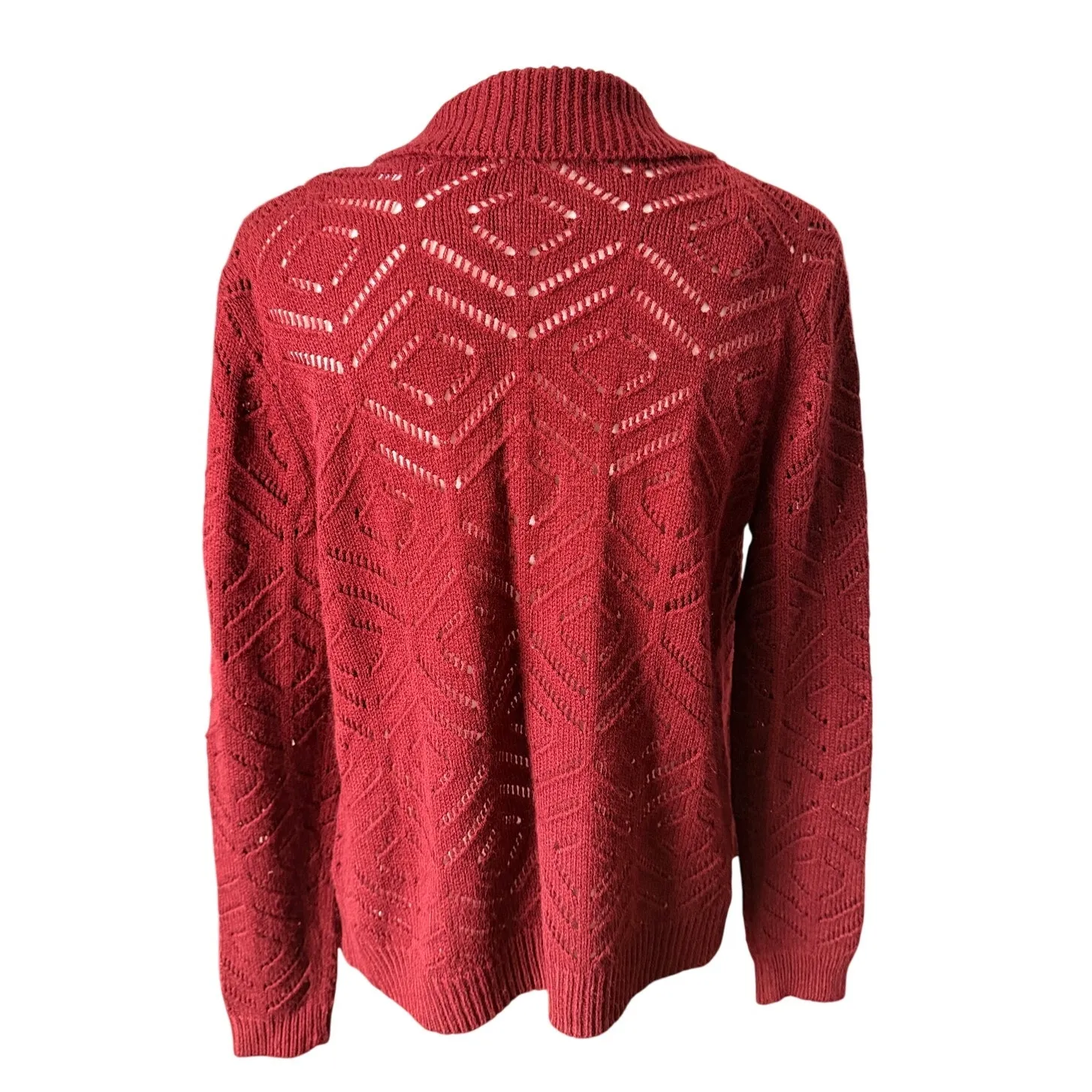 Charlotte Russe Long Sleeve Cardigan Maroon Medium - Image 3