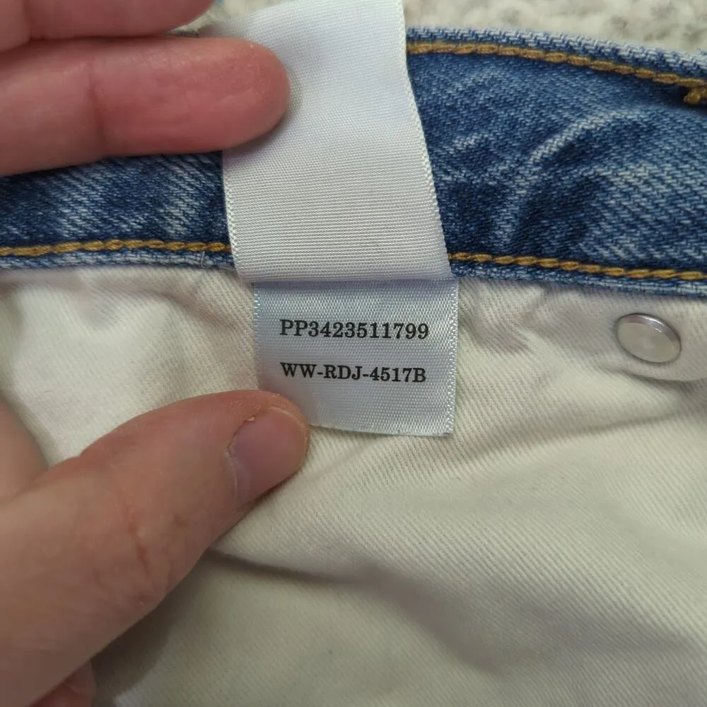 Everlane The Denim Short Organic Rigid Distressed Jean Shorts Cut Offs Womens 28 - Image 5