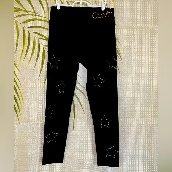 Calvin Klein Performance leggings  black with star embellishment Sz M - Image 2