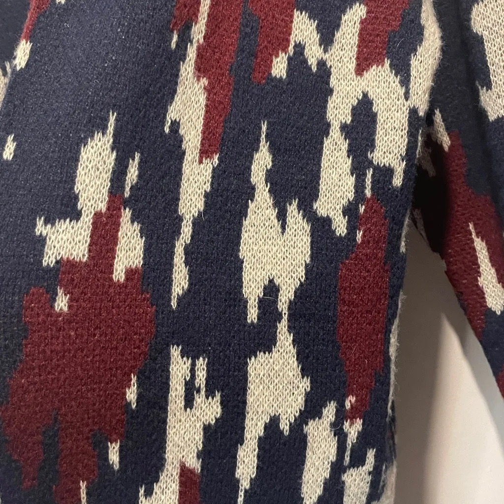 Knox Rose- Aztec Print Long Sleeve Jacquard Knit Open-Front Cardigan- Size M - Image 8