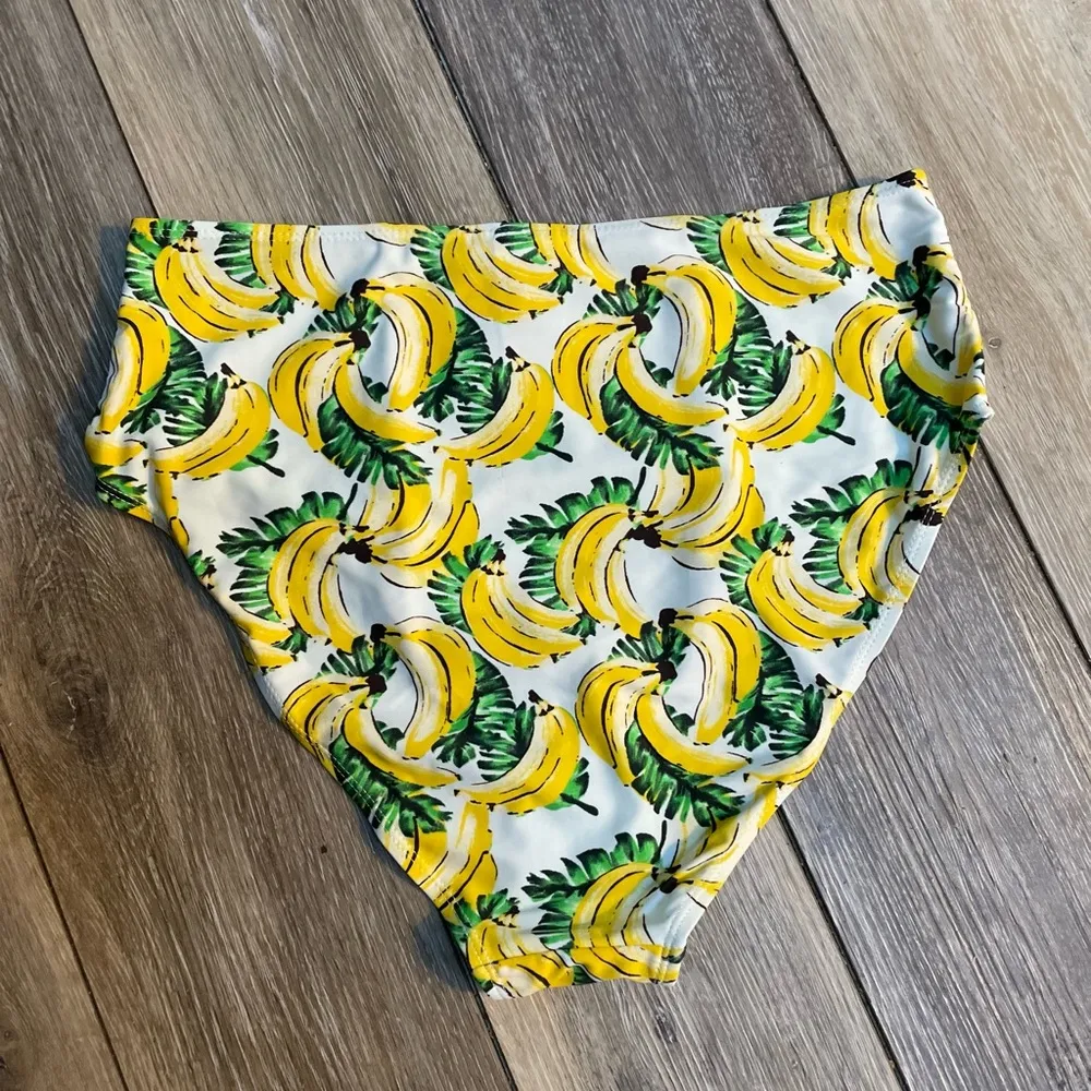VERO MODA Banana Print High Waisted Bikini Swim Bottoms Size L (12) NWT - Image 4