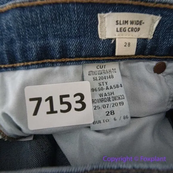 New! Madewelll Slim Wide-Leg Jeans in Crownridge Wash: Raw-Hem Edition, size 28‎ - Image 14