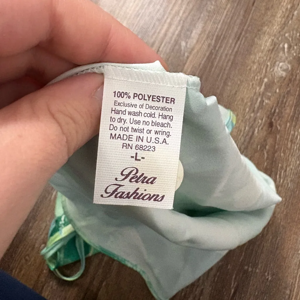 Vintage Y2K Silky Green Floral Cami Top Large Cottagecore Fairy Forest Coquette - Image 7