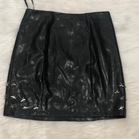 By the way Nikki faux leather black skirt - Image 4