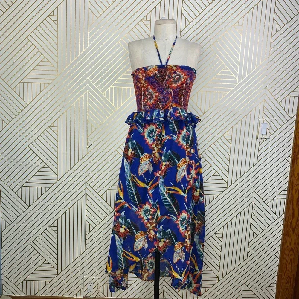 Red Carter Ava Dress in Paradise Blue/Red‎ Floral - Image 3