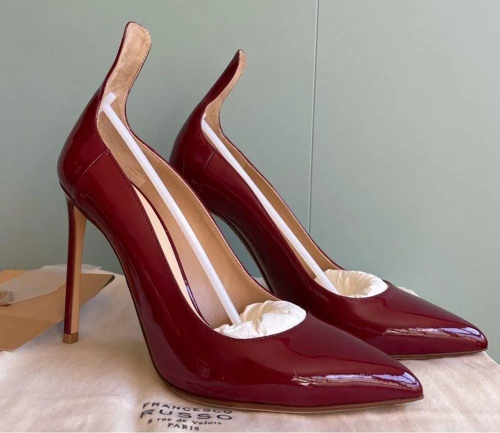 NWOB  R1P057 Vernice Amaranto (Red Patent Leather) Pump Sz 37.5 - Image 2