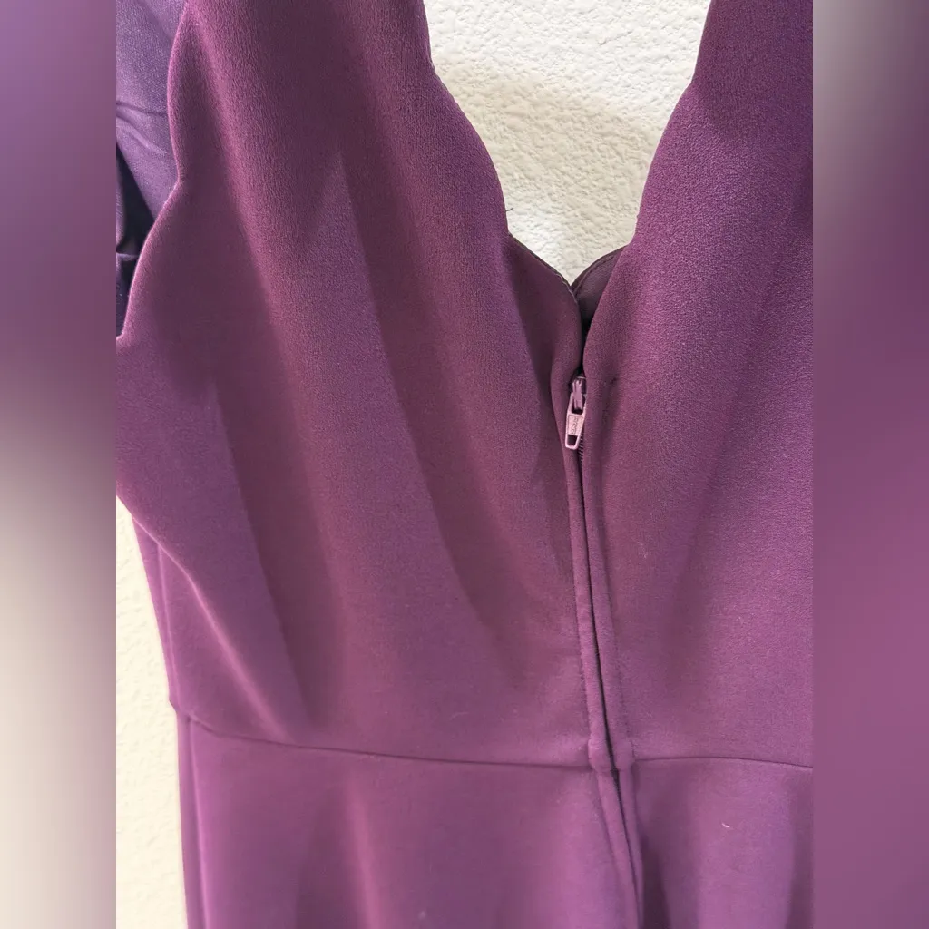 B. Darlin Purple Scallop V-Neck Fit & Flare Dress – Size 7/8 - Image 3