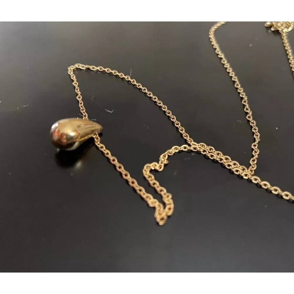 NEW Teardrop‎ Pendant Necklace Gold Plated Sterling Silver Minimalist Jewelry - Image 13