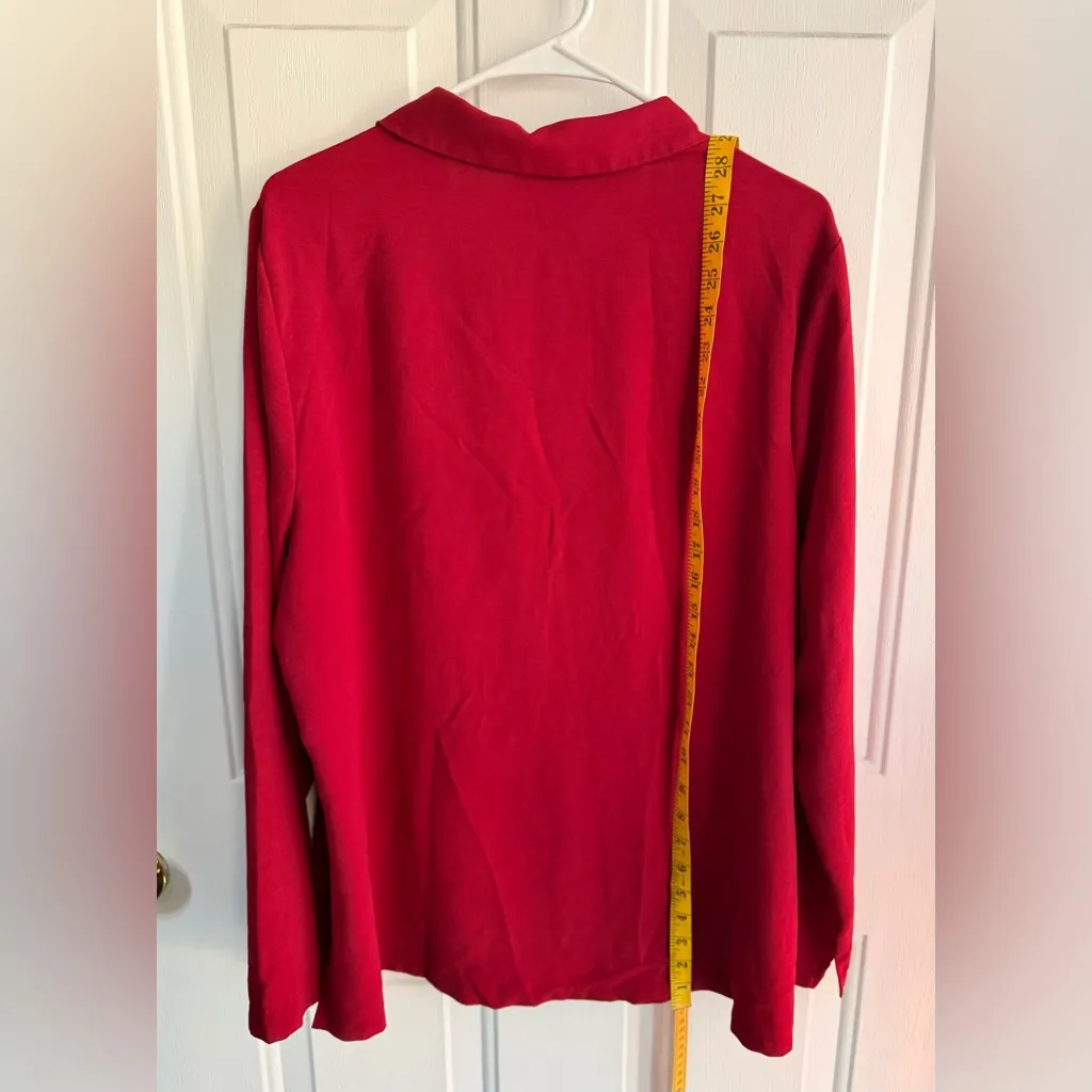 CONNECTED APPAREL Red Lightweight Button Blazer Top Women’s XL. - Image 8