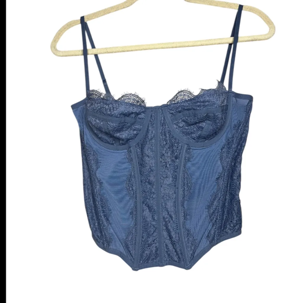 Urban outfitters Out from under modern love blue corset top size L - Image 2