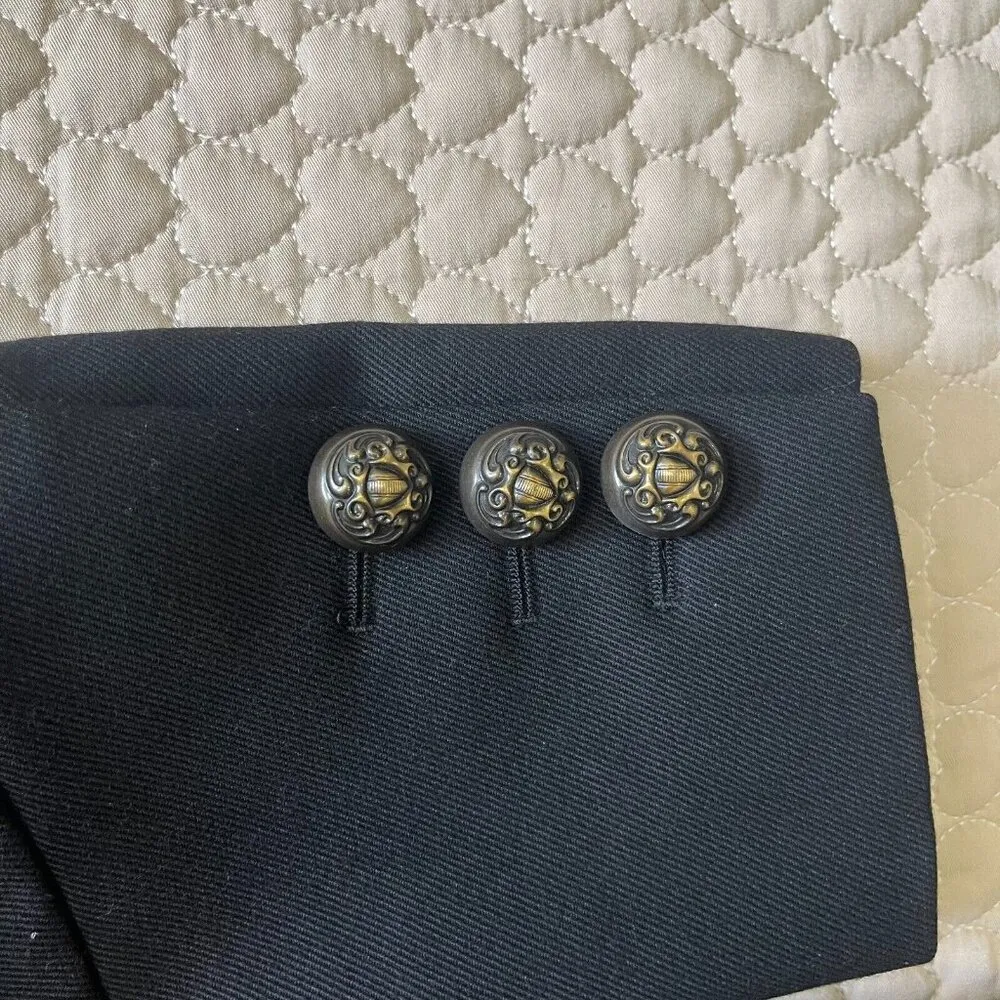 Moschino Womens Black Wool blend Front Button Peacoat Size 40 - Image 8