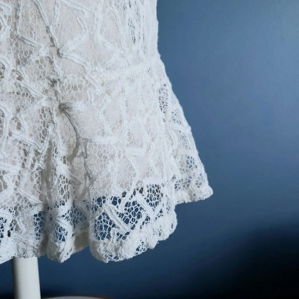 hinge Lace Peplum Crewneck Top - Image 3