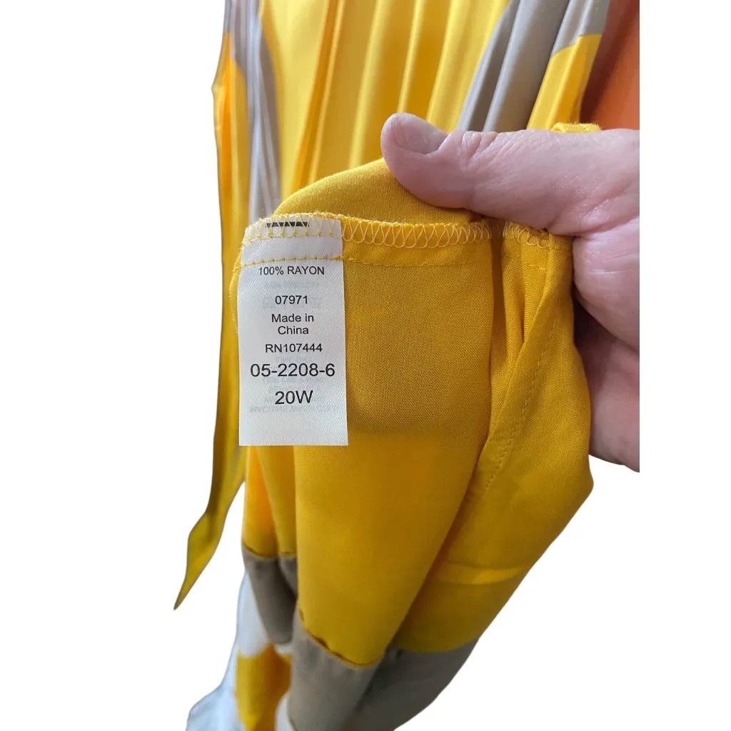 Jessica London Striped Maxi Dress Yellow Size 20W Minimalist Summer Coastal Boho - Image 4