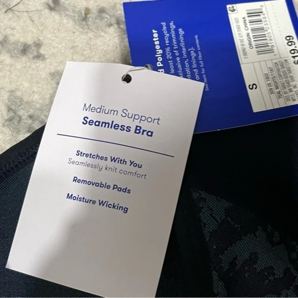 NWT JoyLab Navy Seamless Snakeskin Jacquard Strappy Bra Size Small - Image 6