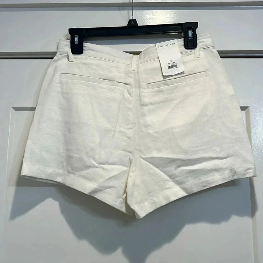 Free Assembly white linen shorts size 2. In perfect condition! NWT! - Image 4