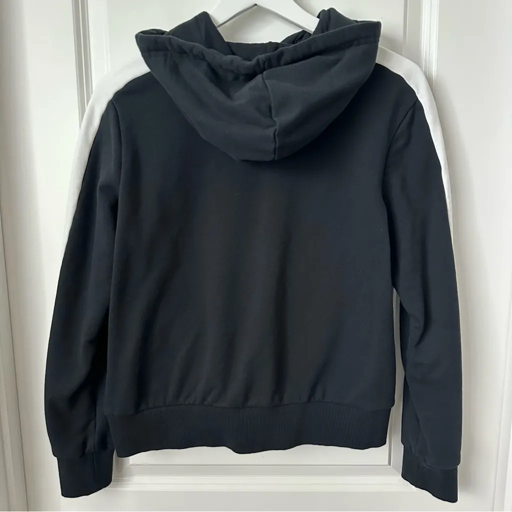 Puma Black Hoodie with Neon Yellow Logo Size XS Women - Image 13