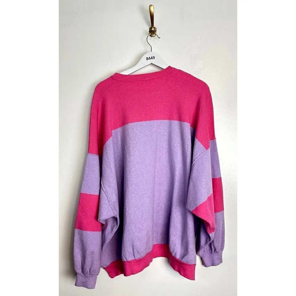 FREE PEOPLE Uptown Colorblock Pullover in Purple Size Small - Image 10