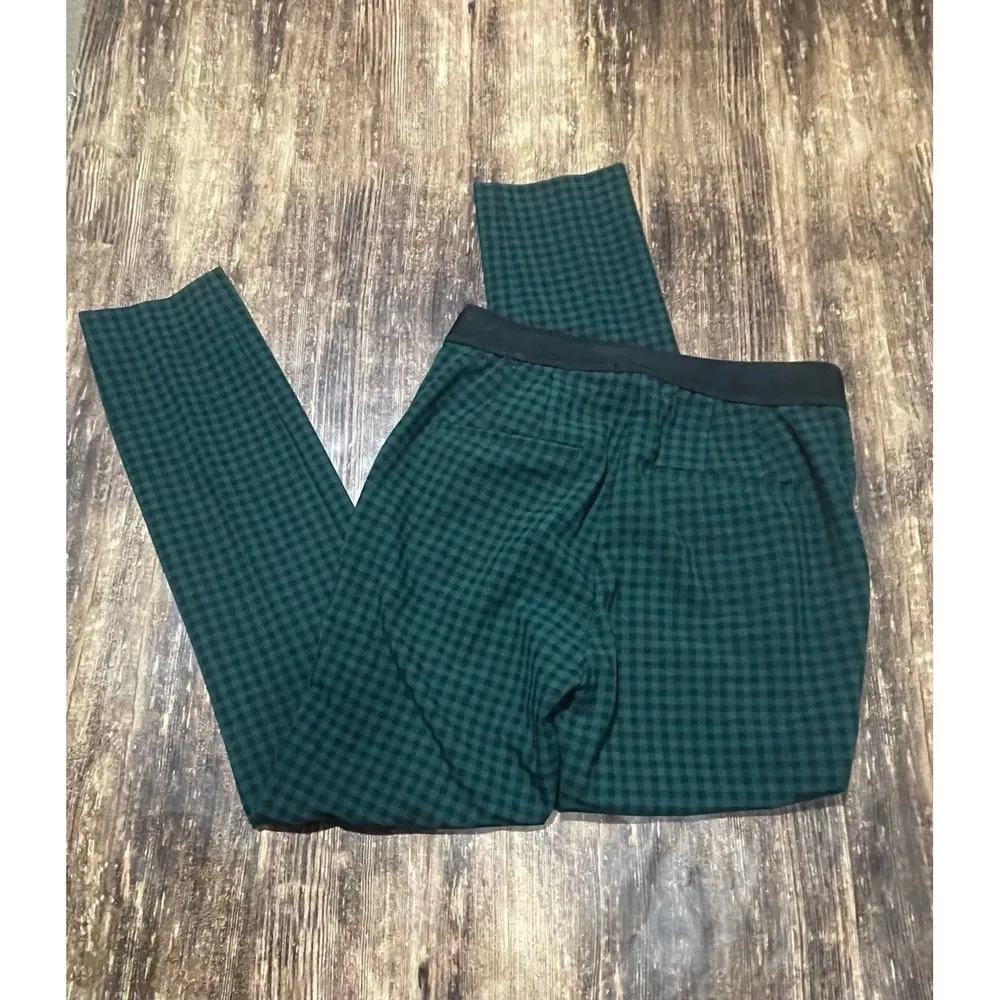 Zara Jogger Waist Pants Green/Black Plaid Size XS - Image 3