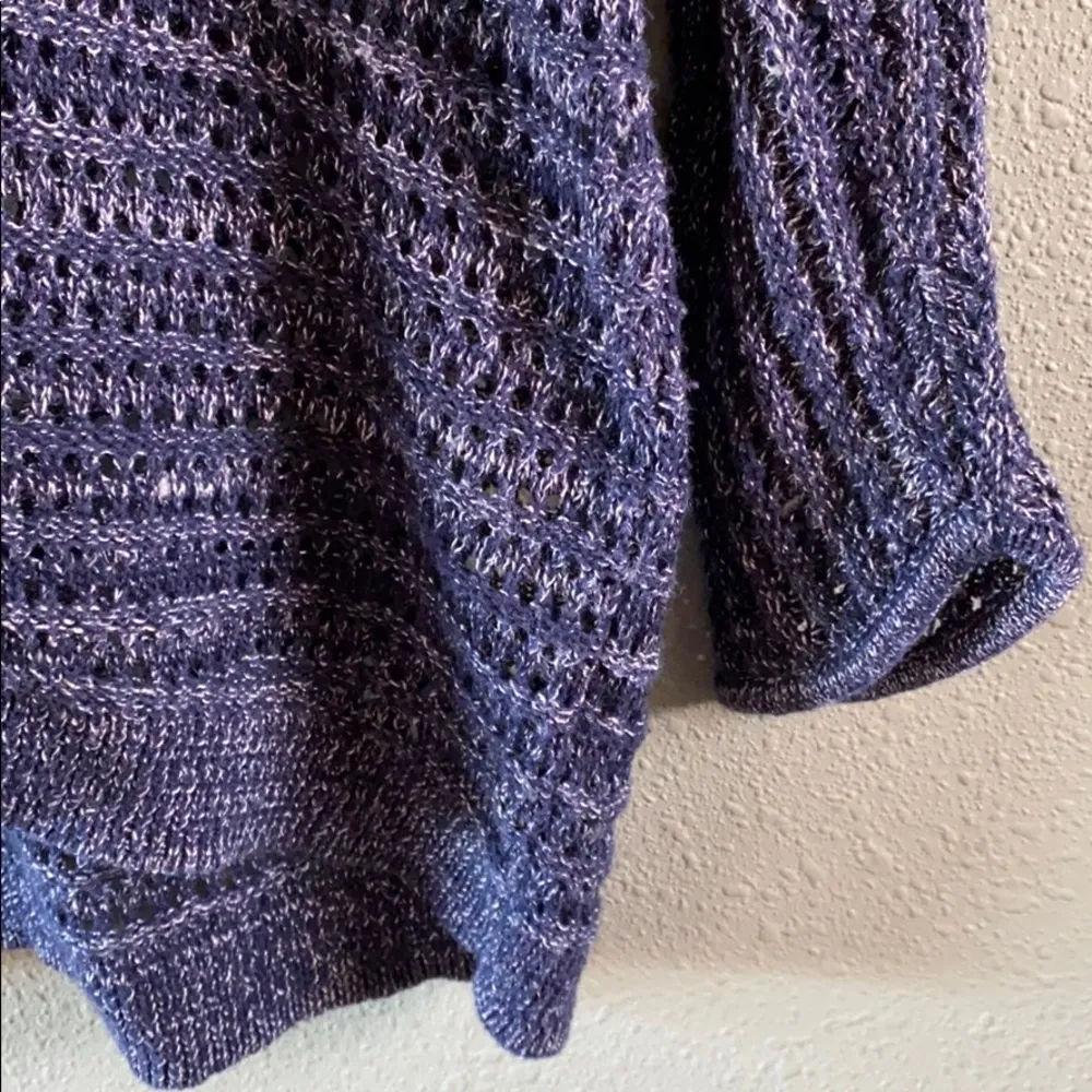 Amber sun oversized open knit sweater sz M blue Size M - Image 4