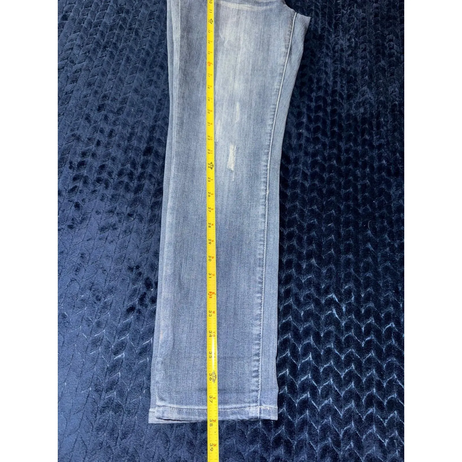 Ruff Hewn Embroidered‎ Rose Jeans Distressed Denim True Crop Size 6 - Image 9