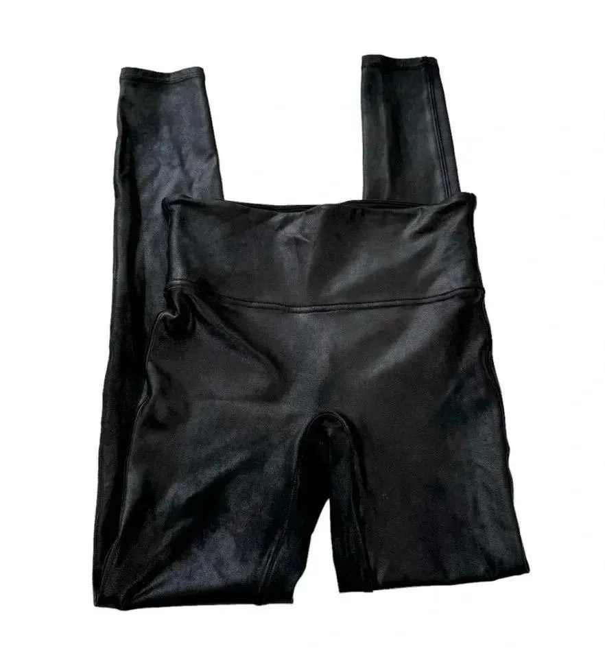 SPANX Faux Leather High Waisted Leggings Black Size S - Image 5