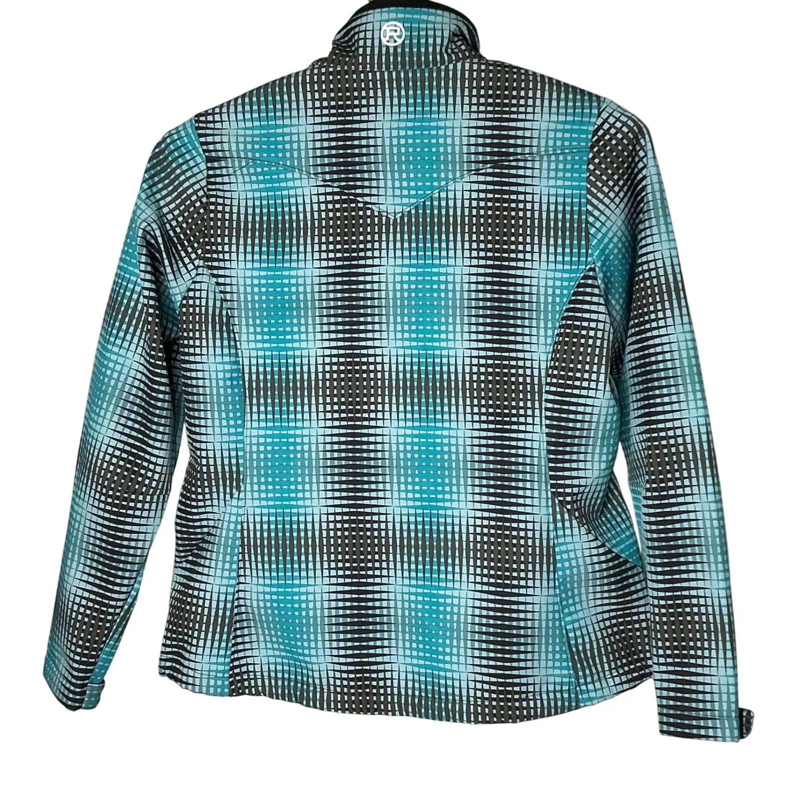 Roper Women's Softshell Jacket Blue Plaid Zip Front Western Outdoor Coat XL‎ - Image 3