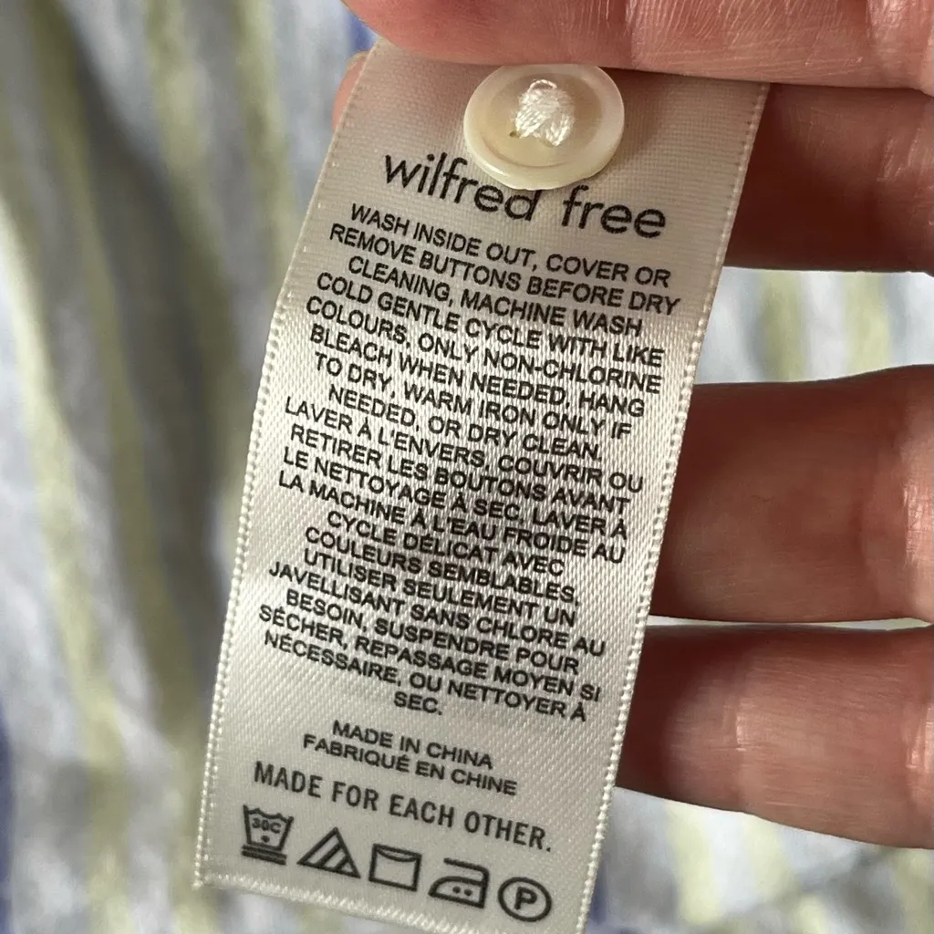 NWT Aritzia Wilfred Free Women’s Oversized Linen Striped Button - Image 12