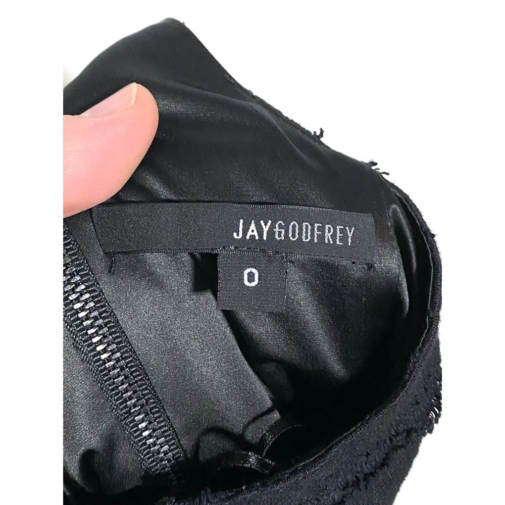 Jay Godfrey Little Black Mini Dress Womens 0 Strappy Exposed Zip Back Halter - Image 7