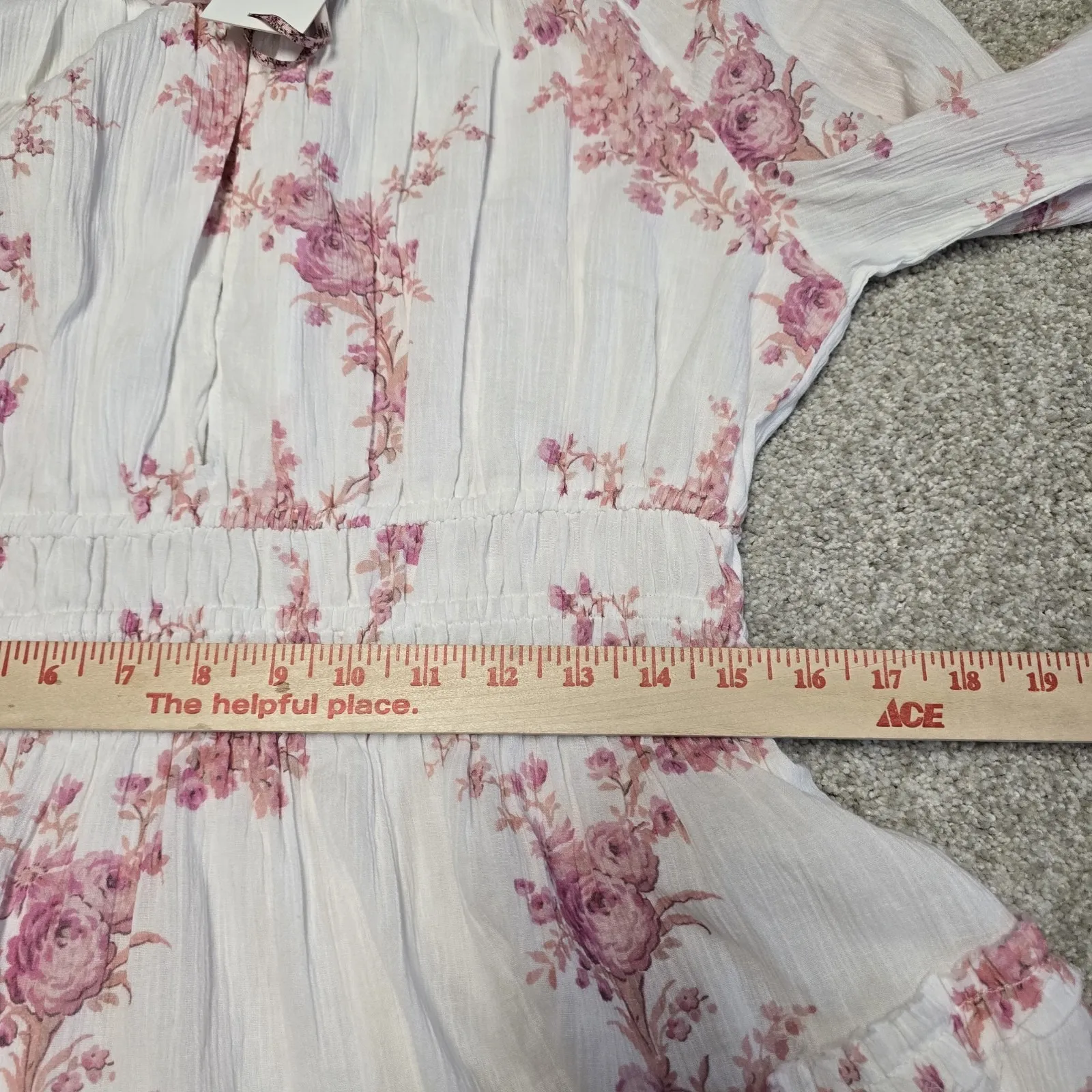 LoveShackFancy Mellini Dress XL Passion Pink Floral Boho Ruffle Feminine NWT$395 - Image 11