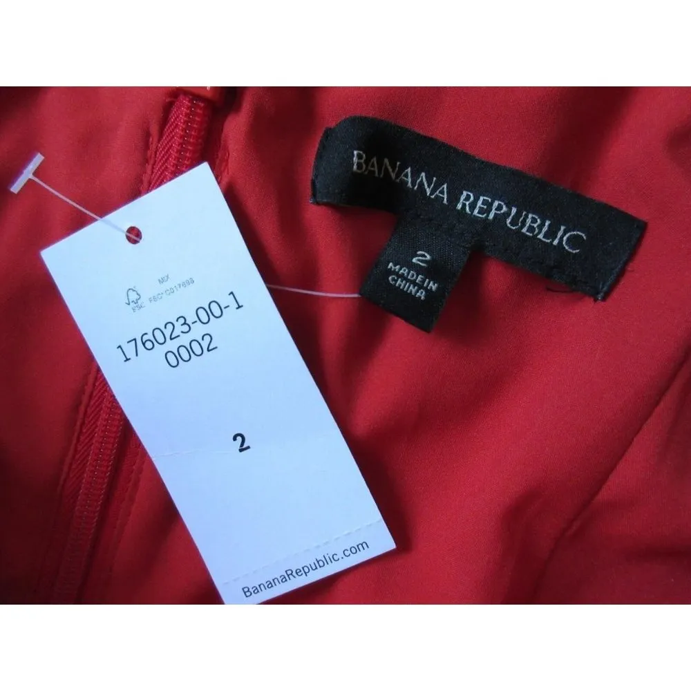 NWT Banana Republic Strappy Crossover Orange Print Shirred Fit & Flare Dress 2 - Image 5