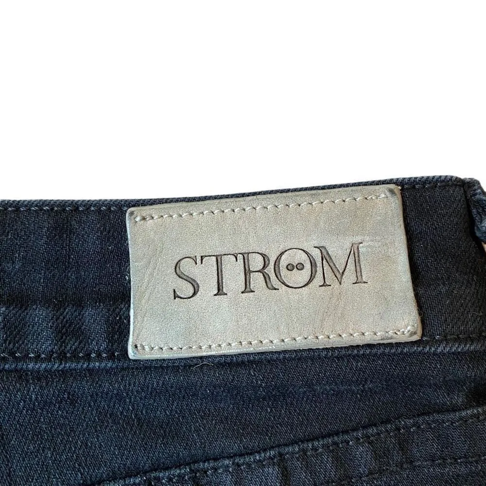 Strom Denim Factory Frayed Shorts Black Size 26 - Image 7