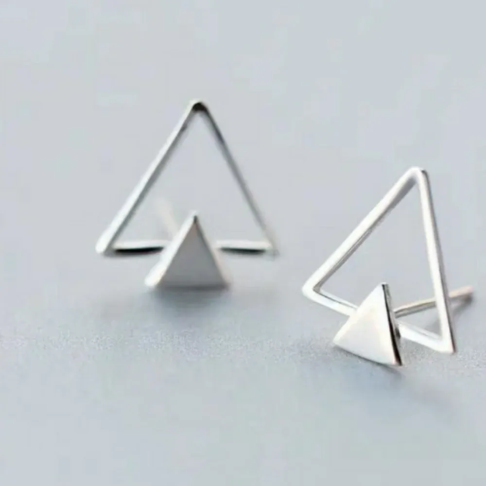 Chevron Stud‎ Earrings | 925 Sterling Silver - Image 7