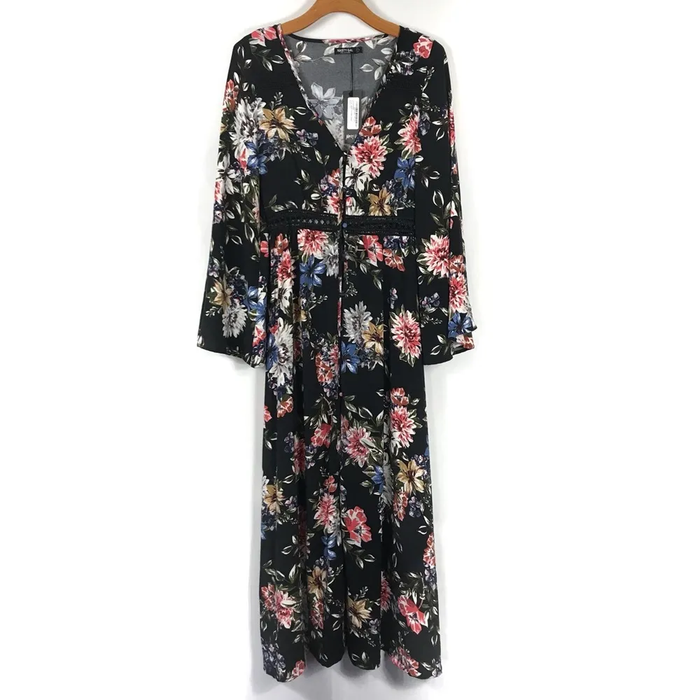 Nasty Gal Grow On Floral Maxi Dress Size 6 Boho - Image 3