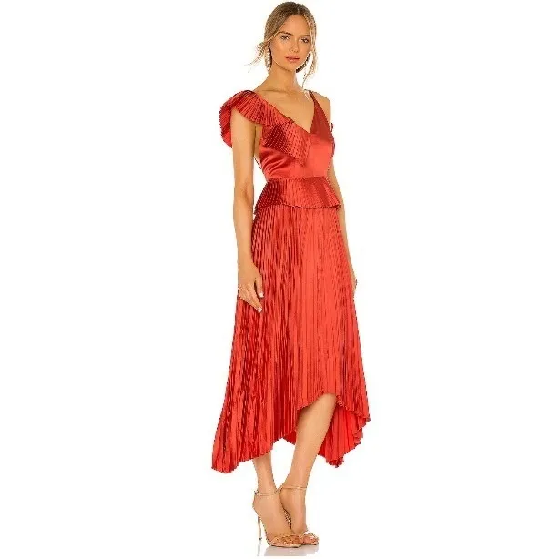 Amur Liliana Dress Size 2 Red - Image 5