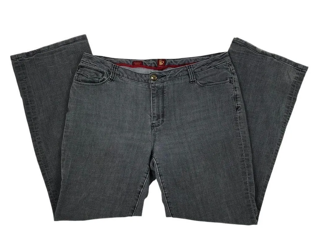 SASSON Jeans VTG Women 16 Bootcut Boogie Grey Embroidery Retro Boho Y2K Grunge Gray - Image 3