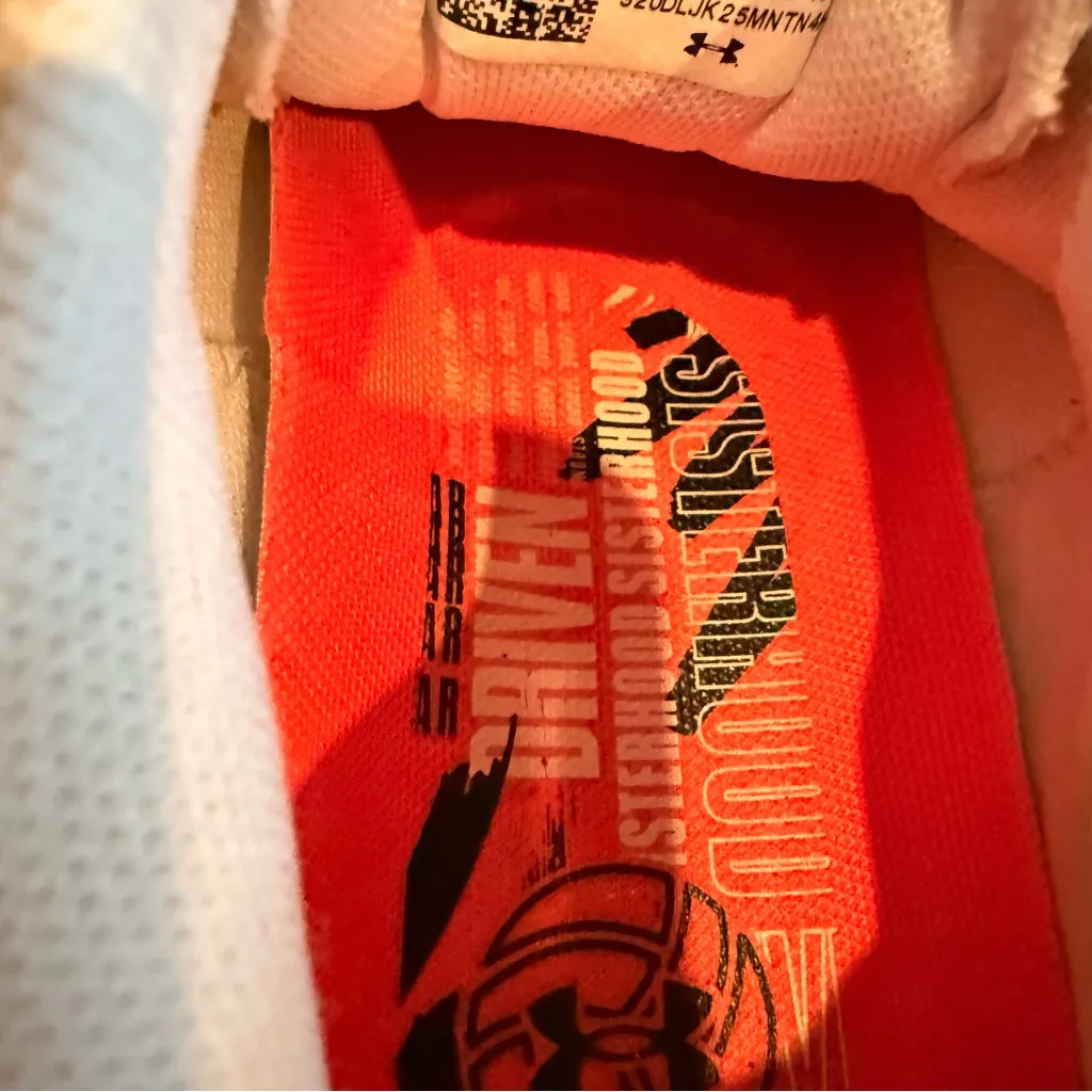 Under Armour White and Gold Athletic Shoes - Image 5