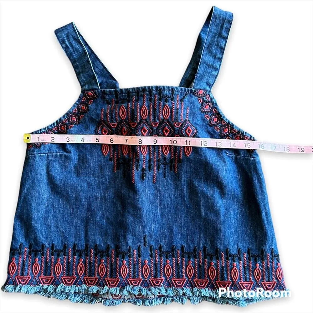 Blank NYC Embroidered Denim Top- Size M - Image 10