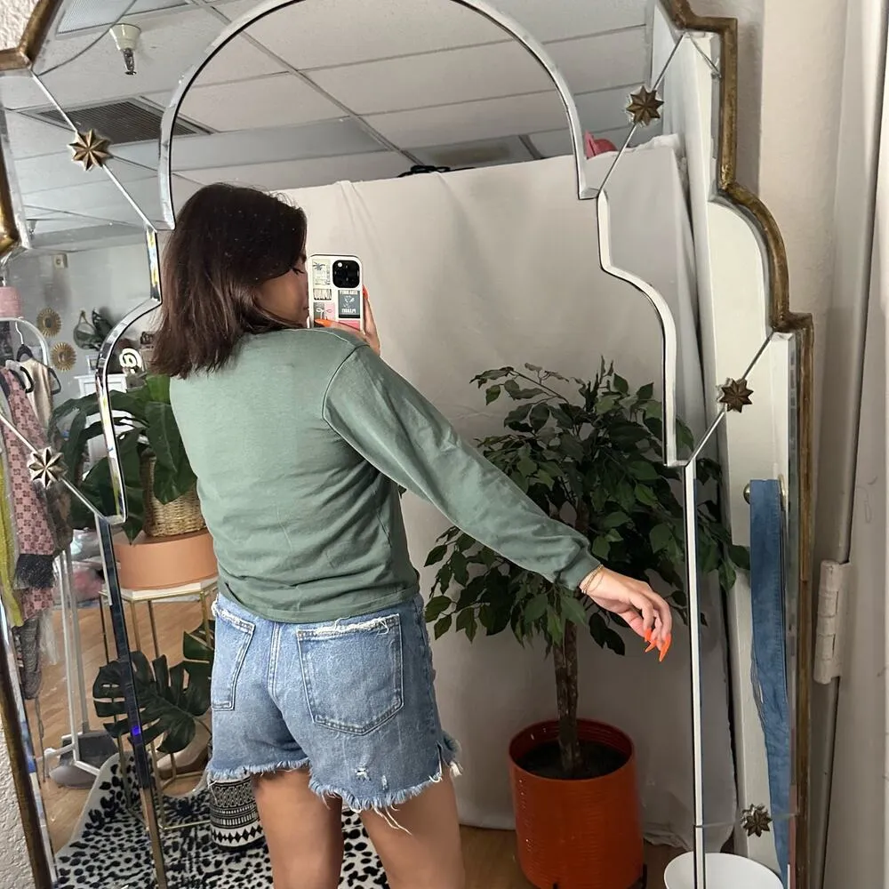 Madewell Crew Neck Long Sleeve Knit Top Green - Image 4