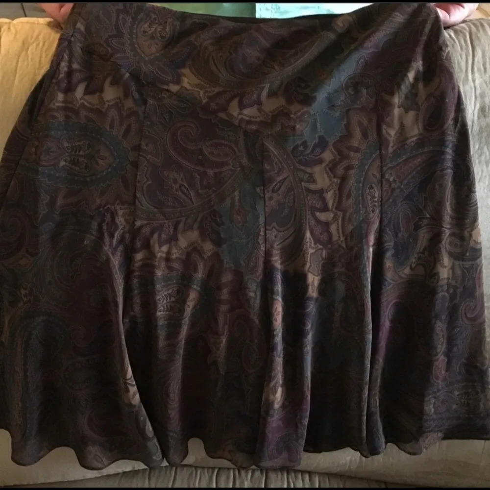 lined brown flare skirt - Image 2