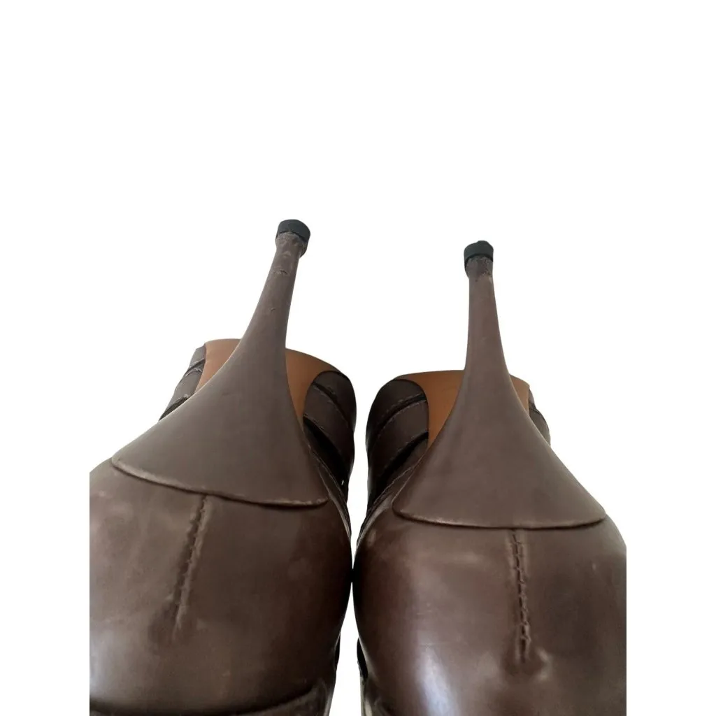 GIVENCHY Brown Leather Buckle Ankle Boots Size 37 / US 7 - Image 7