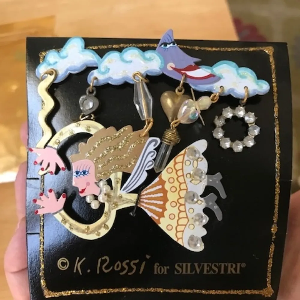 Karen Rossi Fanciful Flight Angel Pin Brooch New - Image 5