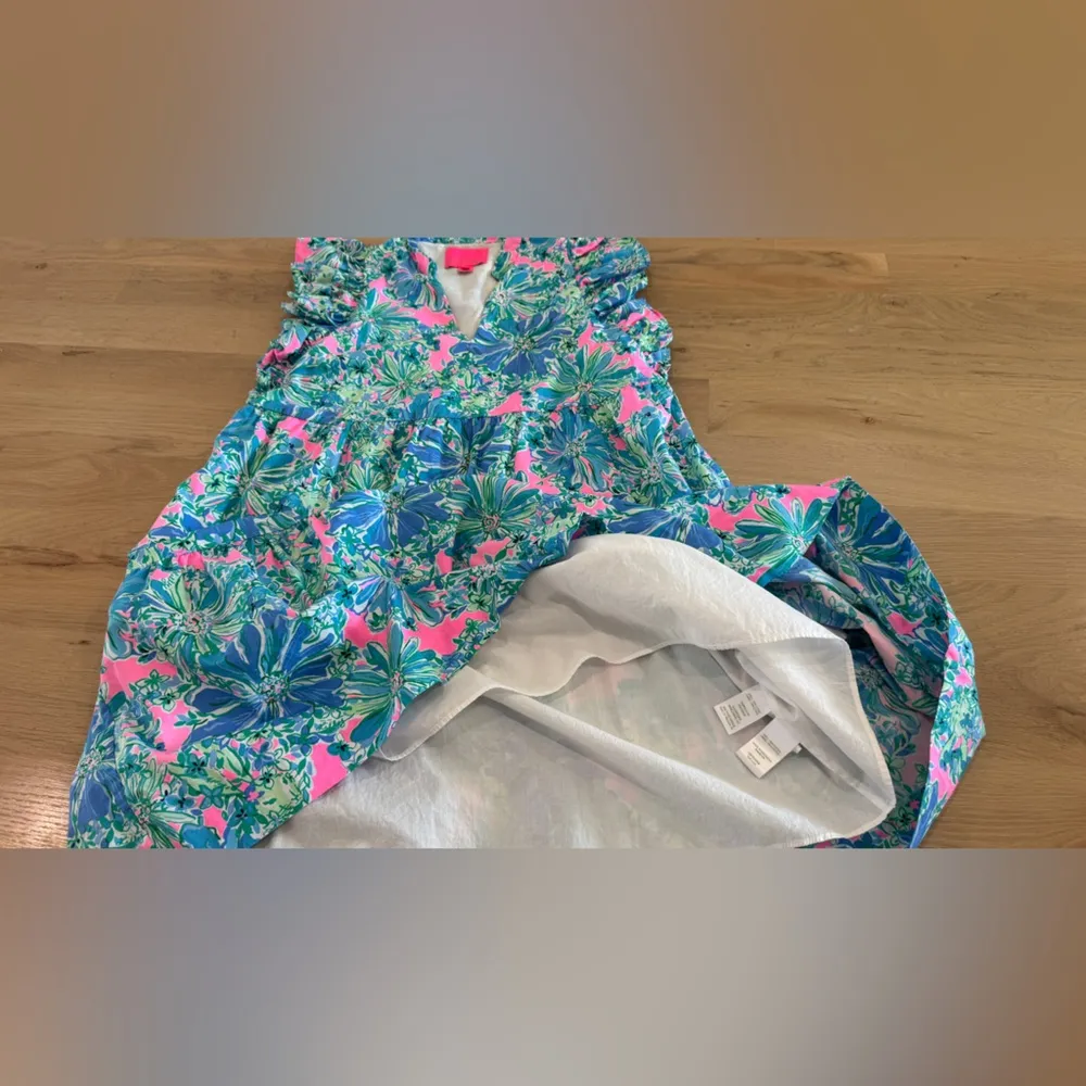 Lilly Pulitzer Aldena Ruffle Sleeve Cotton Dress Soleil Pink Good hare day small - Image 10