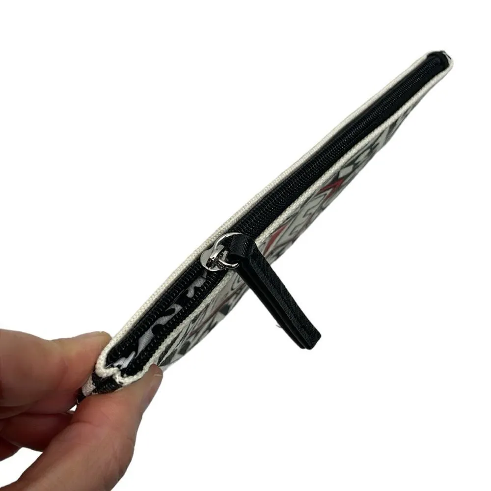 Brighton Love Cotton Canvas Cosmetic Pouch Makeup Bag Black White Heart - Image 4