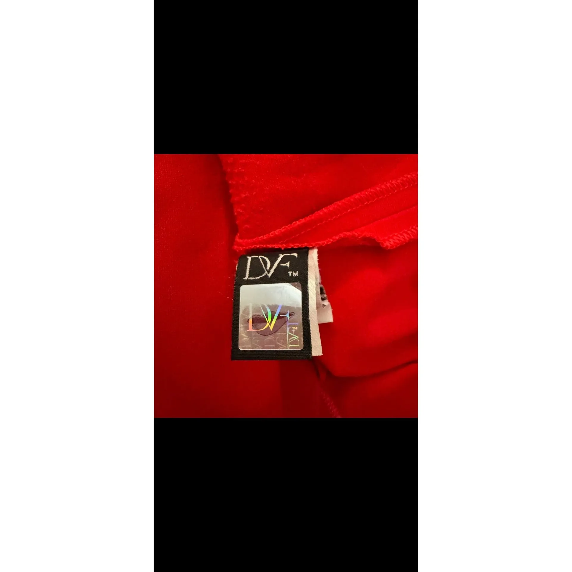 Diane von Furstenberg Red Pencil Skirt Women’s 12 Zip Back Knee Length - Image 5