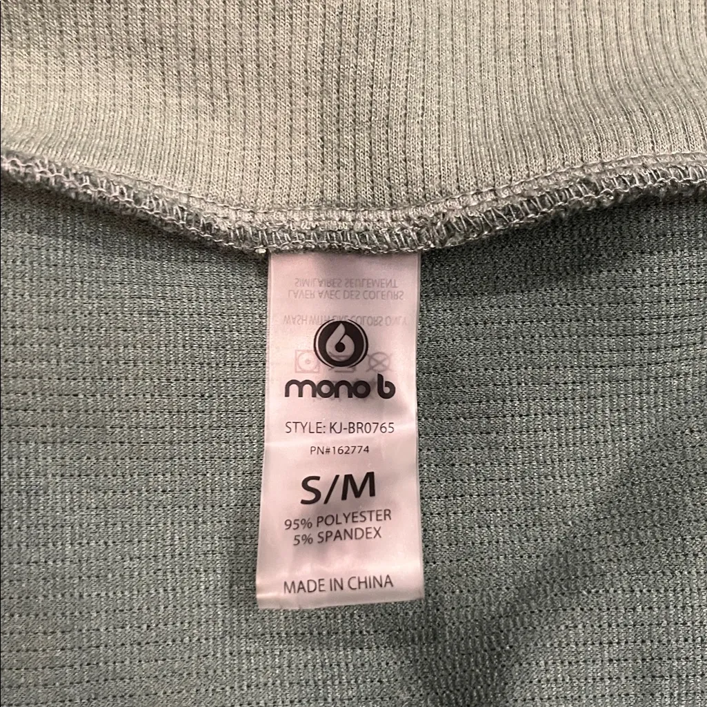 Mono B cocoon shrug cardigan dolman stretch ribbed knit cozy S/M Green - Image 5