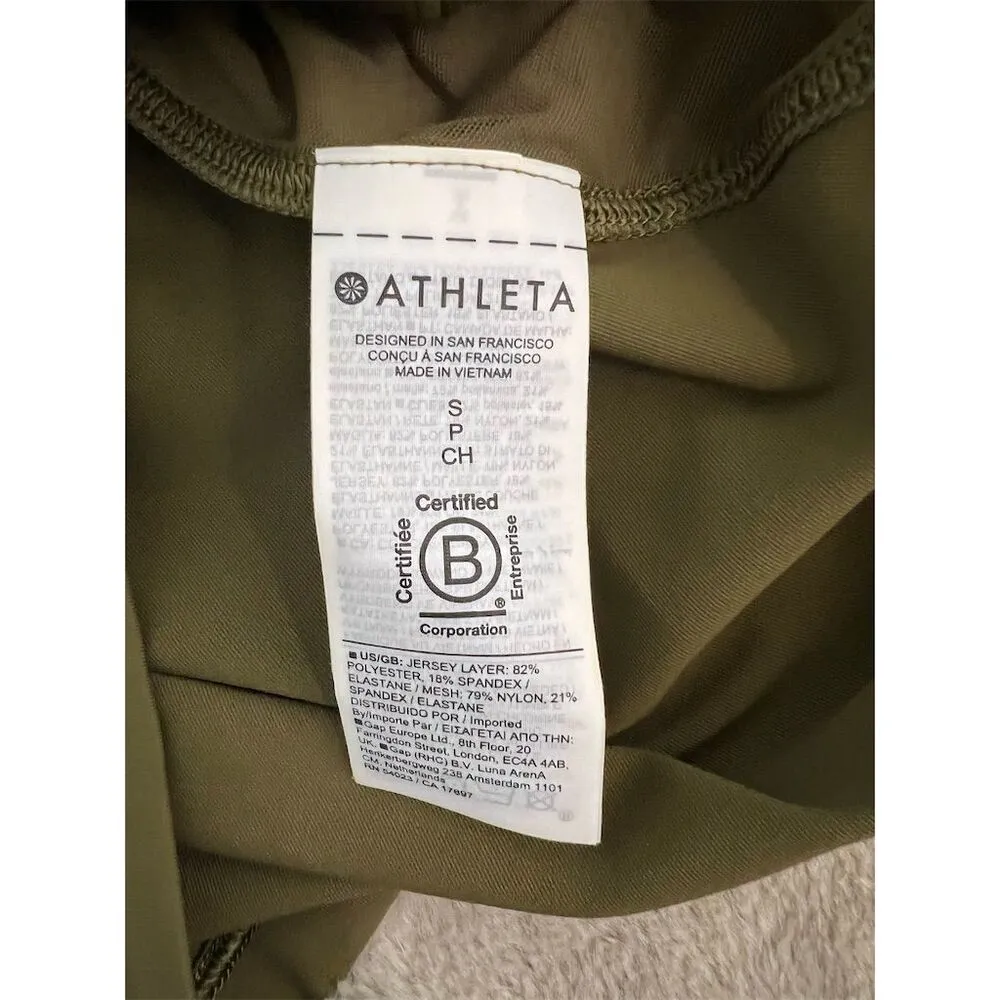 Athleta Women's Green Pacer Mesh Top Size S Short Sleeve Activewear - Image 8
