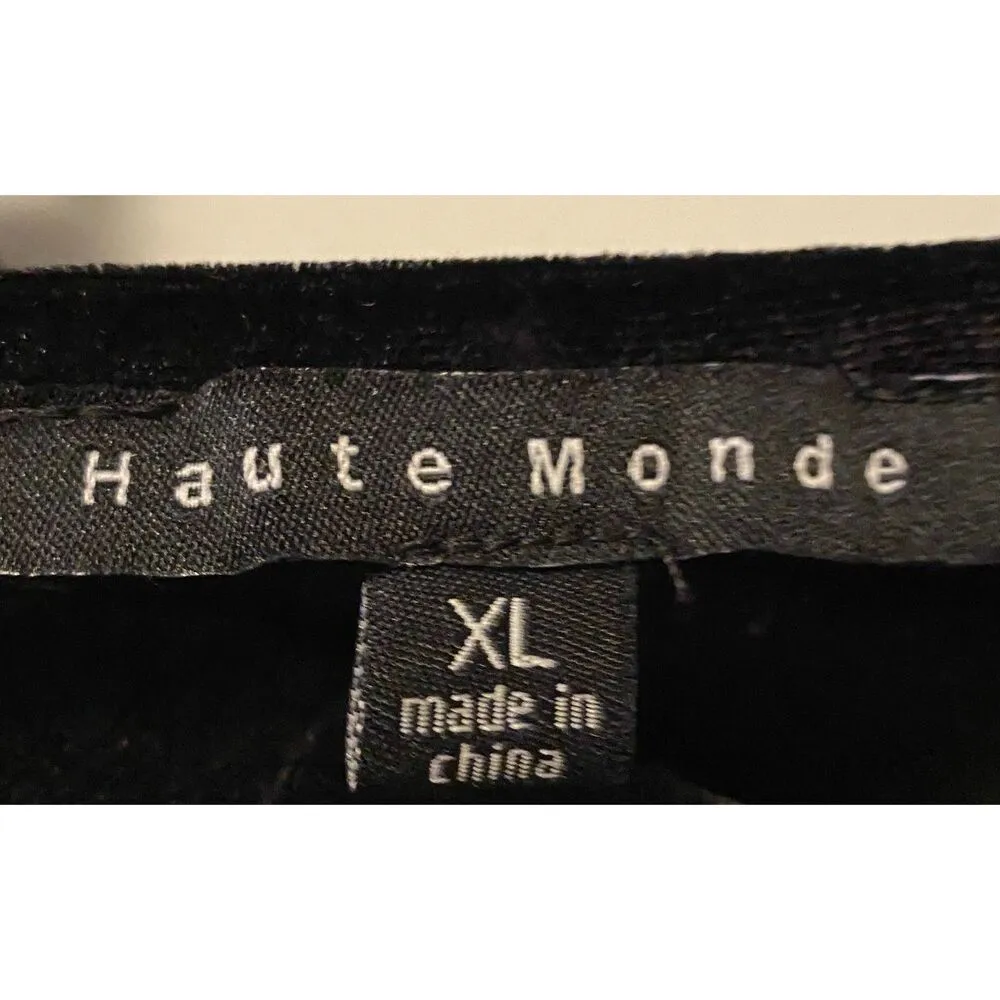 Haute Monde  Black Velour Spagetti Strap Padded Bodysuit Sz XL NWT - Image 6