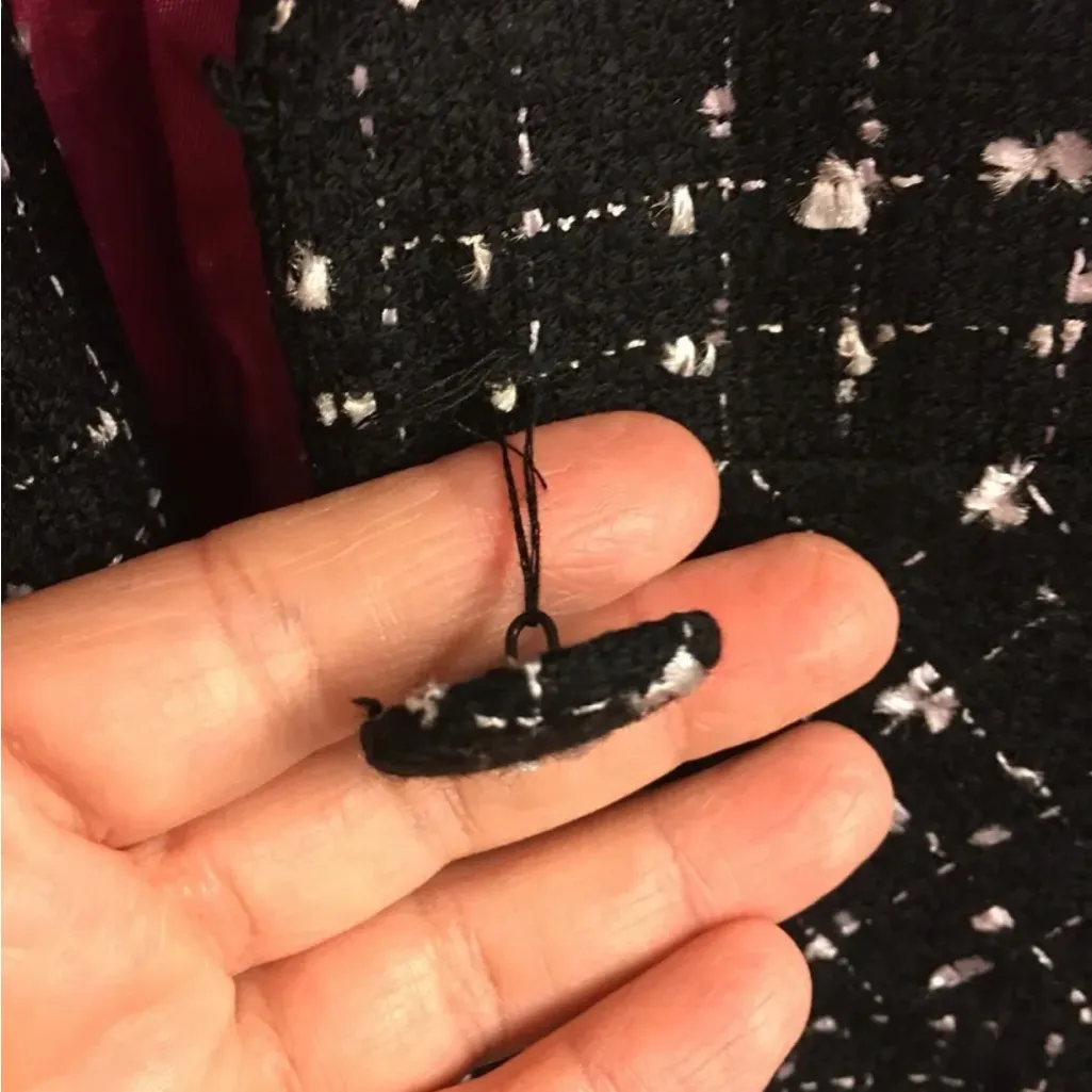 Women’s‎ Blazer coat ‘Lily’ black white with pink Med vintage fitted made in USA - Image 3