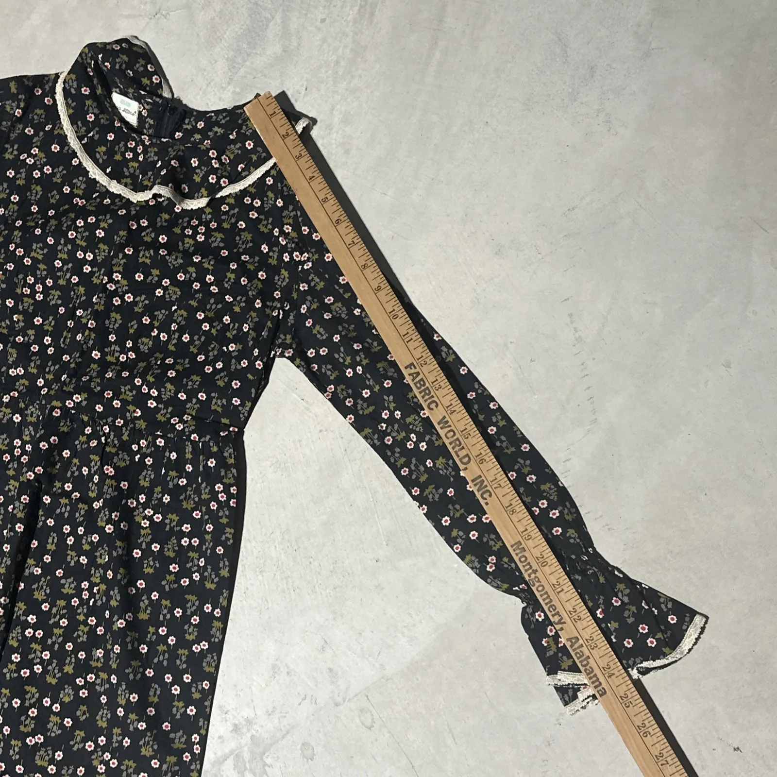 Genuine 1940s/50s Long Dress Floral by Sears Roebuck "Sea Stars" Lace USA Size 6 - Image 11