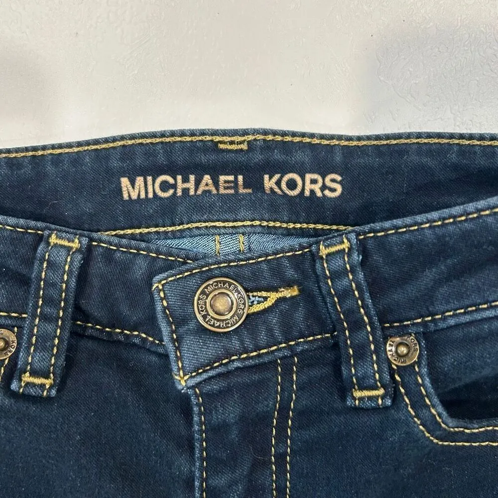 Michael Kors Dark Wash Skinny Jeans Women’s Size 4 Mid Rise Stretch Denim - Image 3